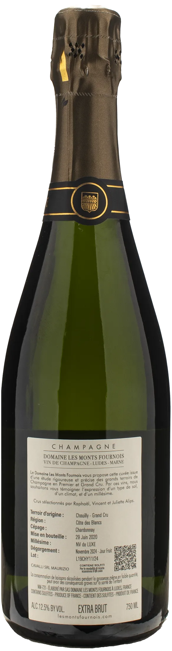 Domaine Les Monts Fournois Champagne Grand Cru Cote Chouilly Extra Brut