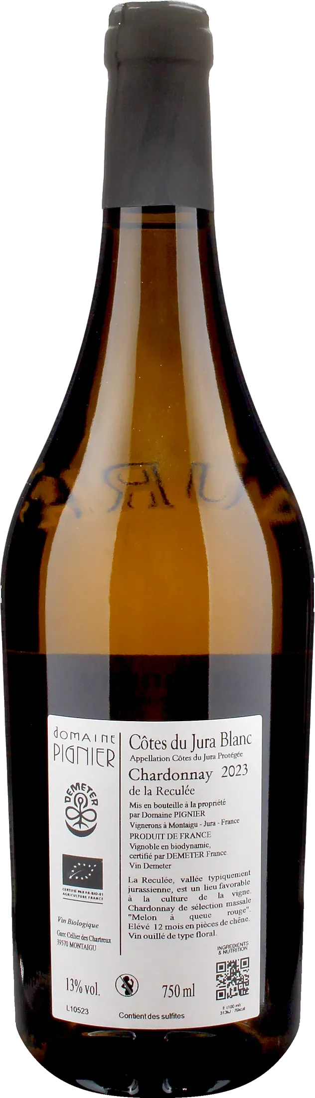 Domaine Pignier Cotes du Jura Chardonnay Reculee 2023