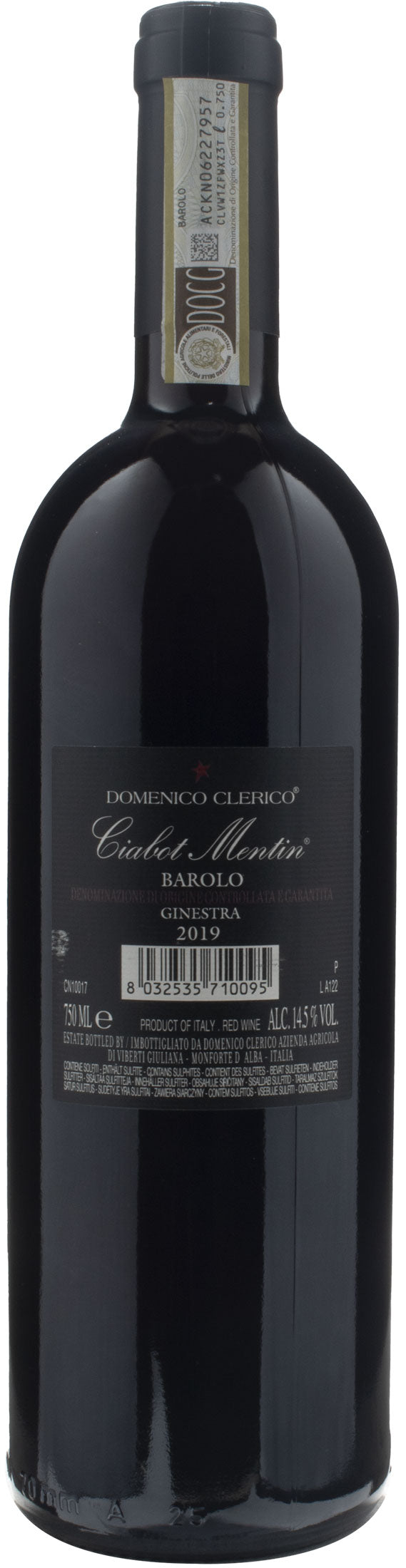 Domenico Clerico Barolo Ginestra Ciabot Mentin 2019