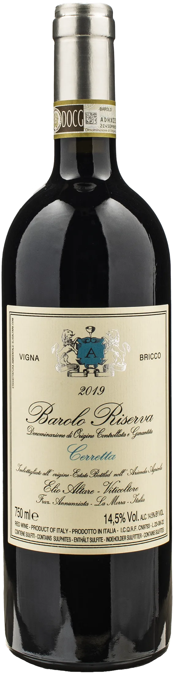 Altare Elio Barolo Cerretta Vigna Bricco Riserva 2019