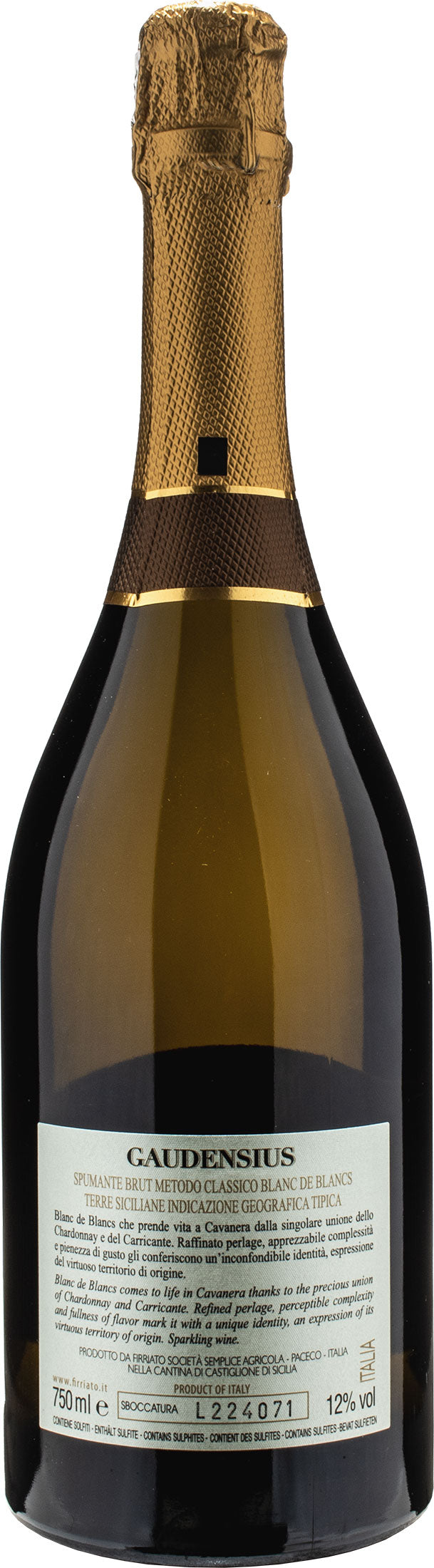Firriato Gaudensius Blanc de Blancs Metodo Classico Brut