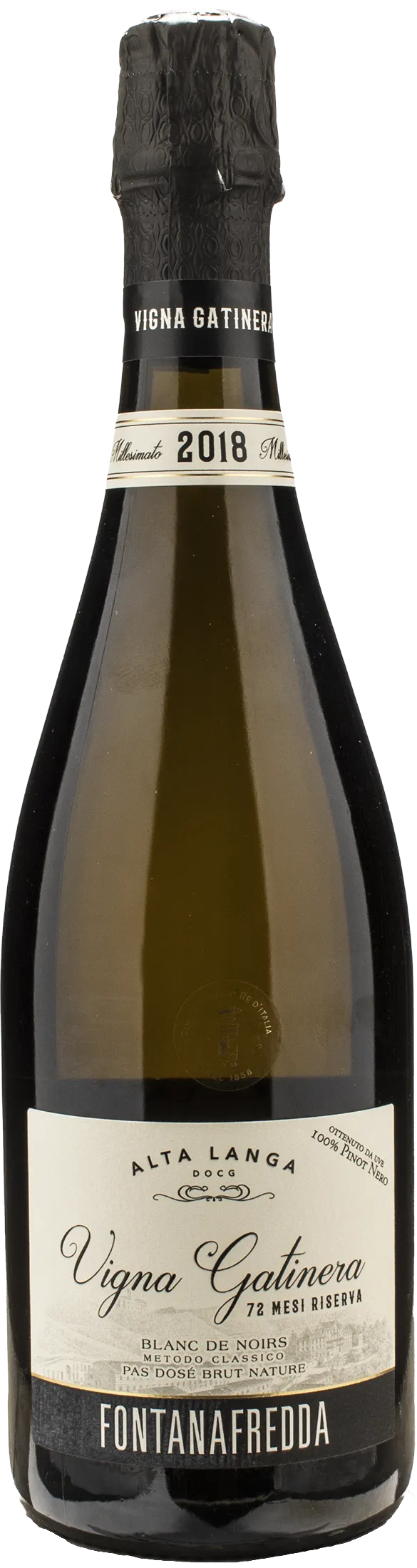 Fontanafredda Alta Langa Riserva 72 Mesi Blanc de Noirs Pas Dose Vigna Gatinera 2018
