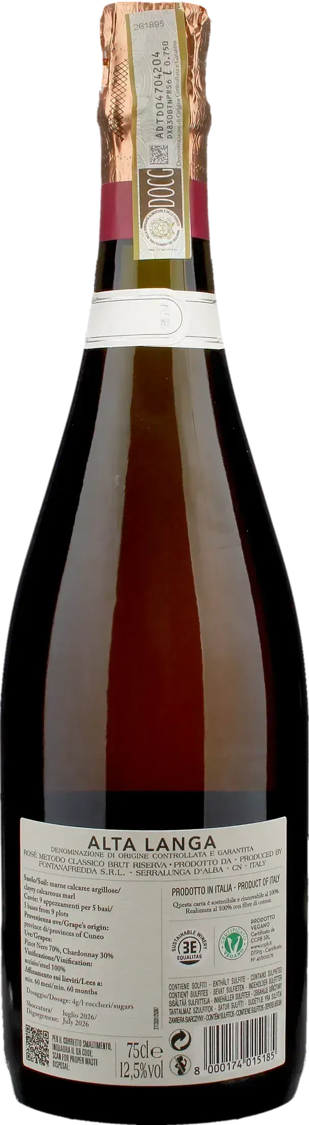 Fontanafredda Contessa Rosa Alta Langa Brut Rosè Riserva 60 Mesi 2020