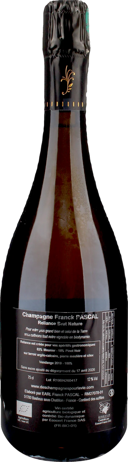 Franck Pascal Champagne Reliance Brut Nature 2019