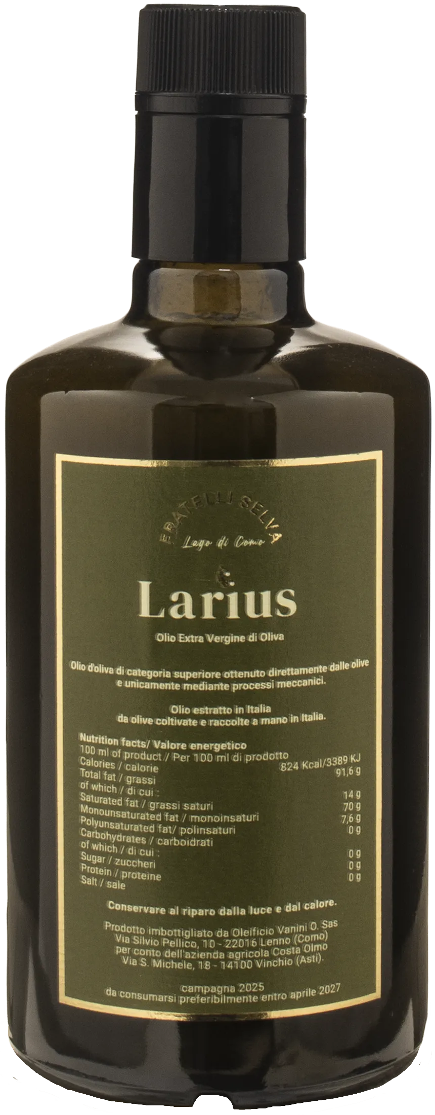 Fratelli Selva Lake Como Natives Olivenöl extra Larius 0.5L 2025