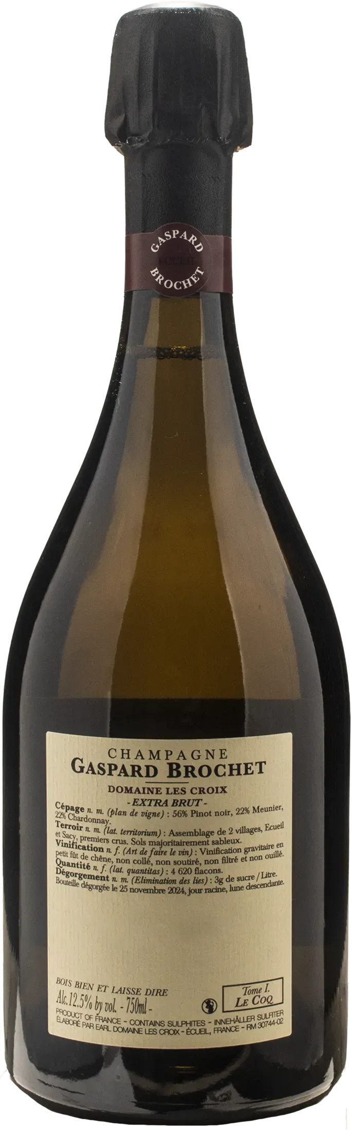 Gaspard Brochet Champagne Domaine Les Croix Le Coq Tome II Extra Brut