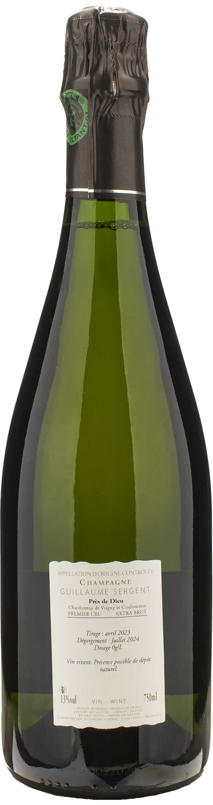 Guillaume Sergent Champagne 1er Cru Blanc de Blancs Extra Brut Les Pres Dieu