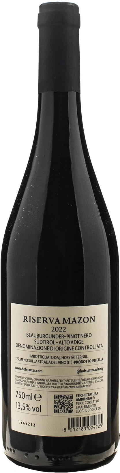 J. Hofstatter Blauburgunder Pinot Nero Riserva Mazon 2022