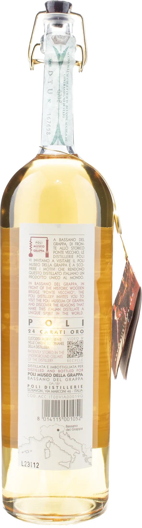 Poli Grappa Bassano 24 Carati Oro 0.7L