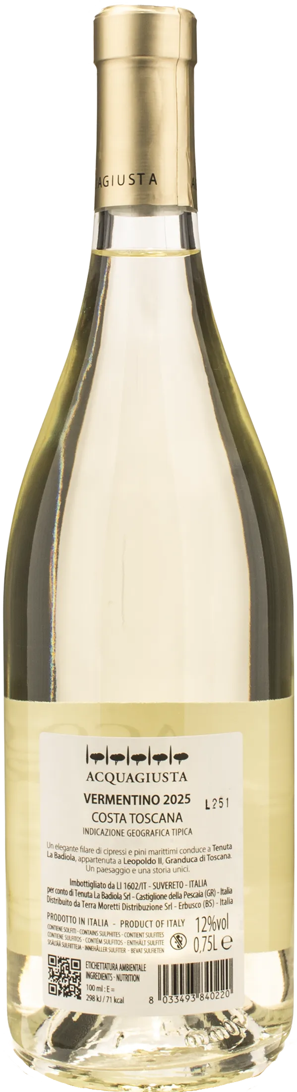 La Badiola Acquagiusta Vermentino 2025
