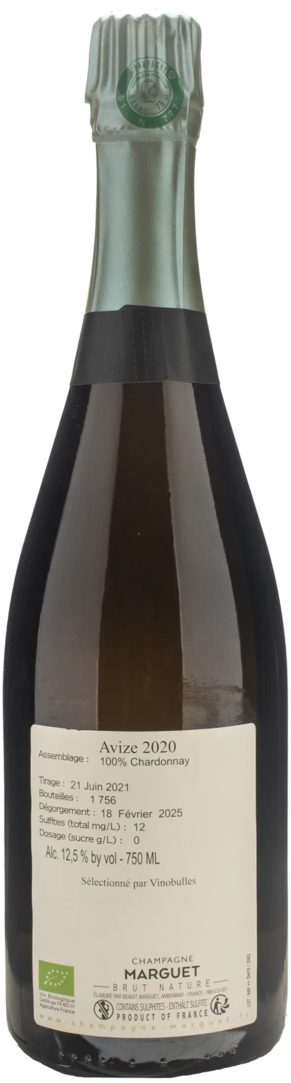 Marguet Champagne Grand Cru Avize Brut Nature 2020