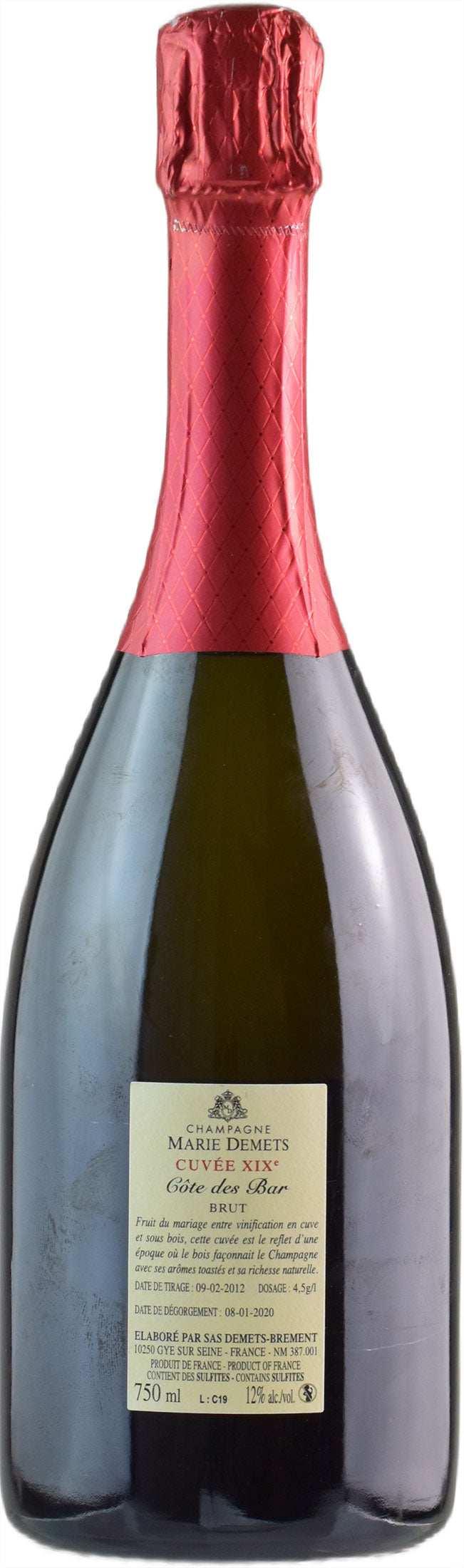 Marie Demets Champagne Cuvee Brut 19eme Siecle