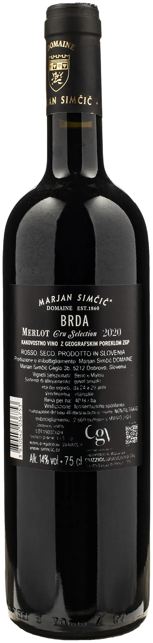 Domaine Marjan Simcic BRDA Cru Selection Merlot 2020