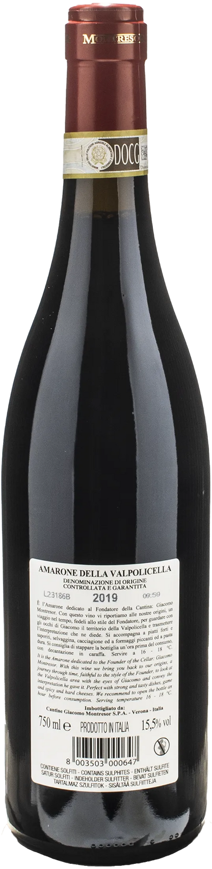 Montresor Amarone della Valpolicella Cantina Privata del Fondatore 2019