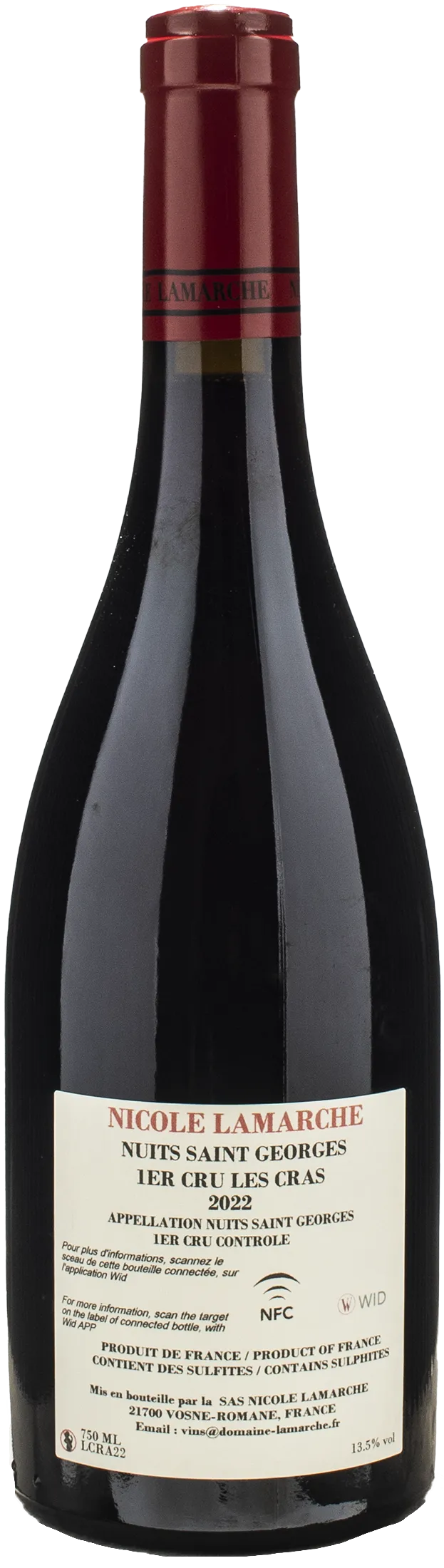 Nicole Lamarche Nuits Saint Georges 1er Cru Les Cras 2022