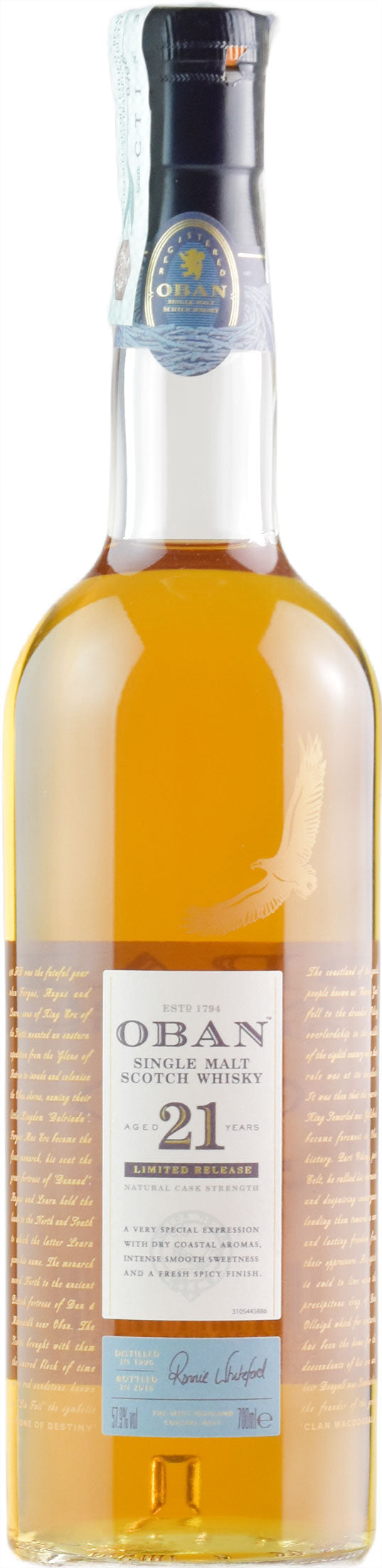 Oban Whisky Limited Release Single Malt Natural Cask Strength 21 Y.O. 0.7L