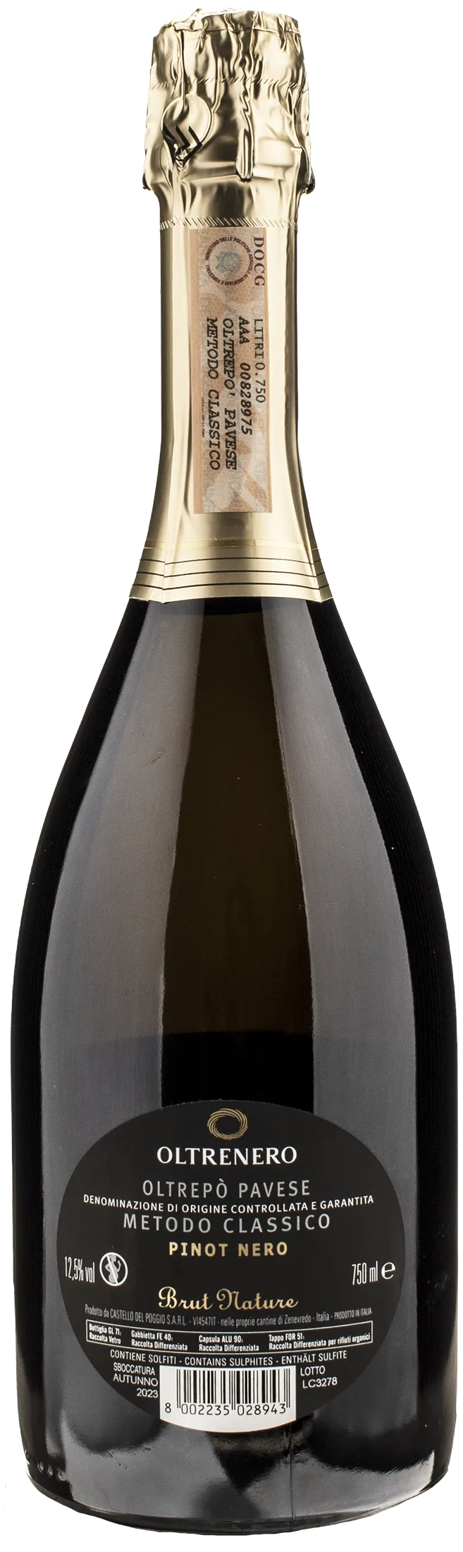 Oltrenero Oltrepo Pavese Metodo Classico Pinot Nero Brut Nature 2019