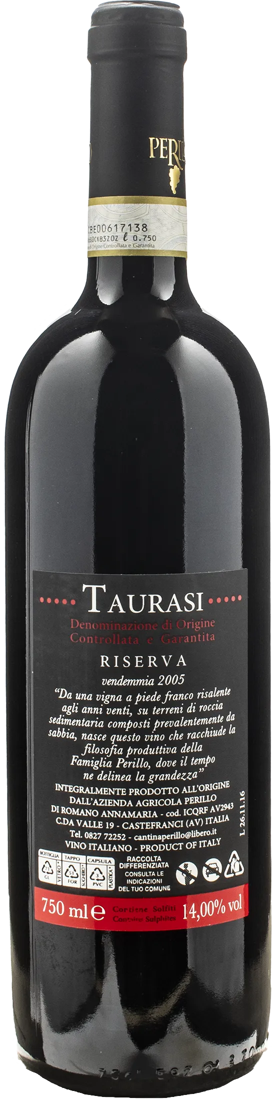 Perillo Quindicianni Taurasi Riserva 2005