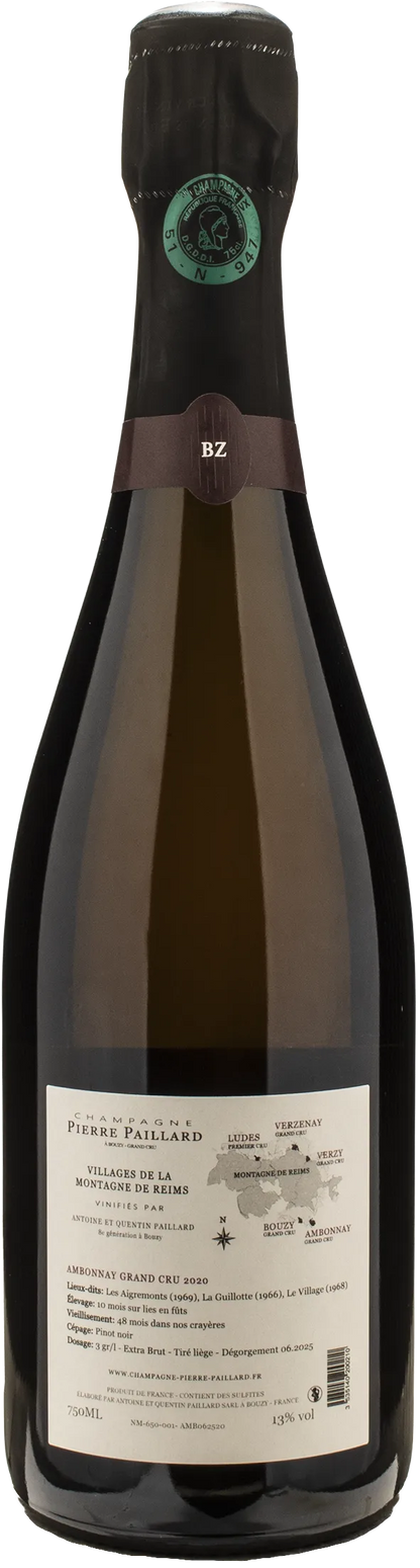 Pierre Paillard Champagne Grand Cru Ambonnay Pinot Noir Extra Brut Vieilles Vignes 2020