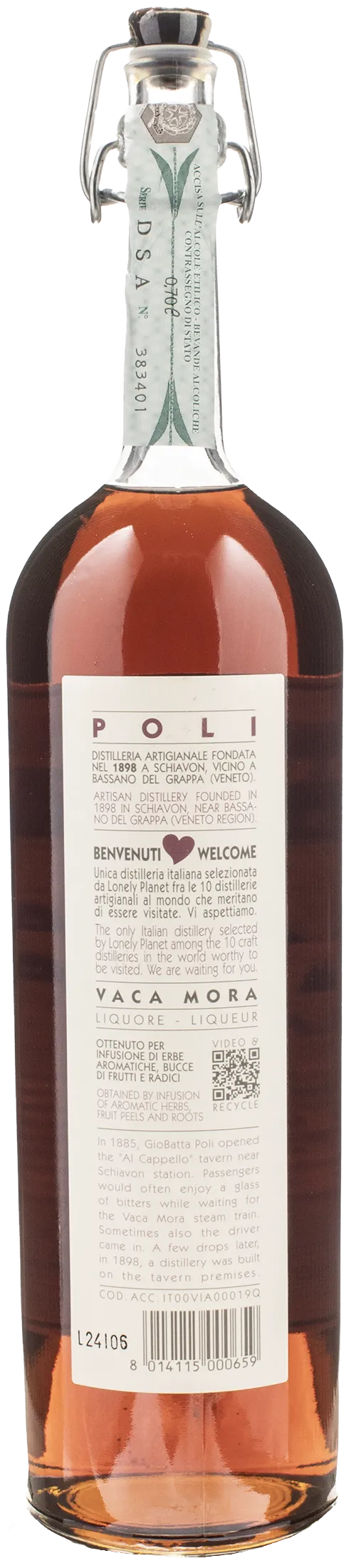 Poli Distillerie Vaca Mora Amaro Liquore 0.7L