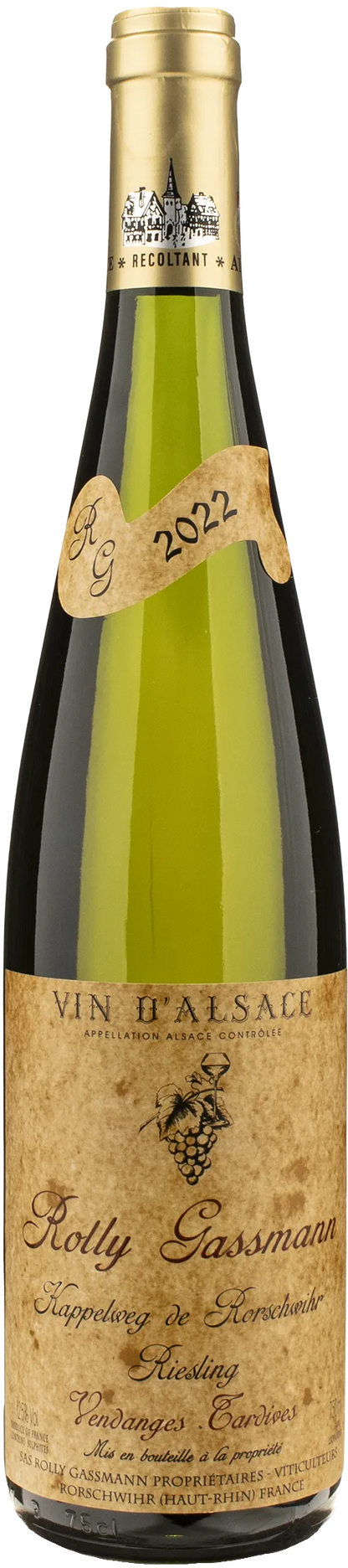 Rolly Gassmann Alsace Kappelweg de Rorschwihr Riesling Ventages Tardives 2022