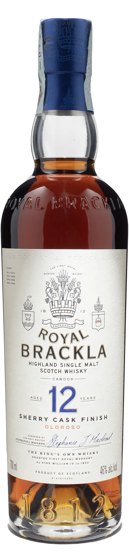 Royal Brackla Higlland Single Malt Scotch Whisky 12 Y.O. Sherry Cash Finish Oloroso 0.7L