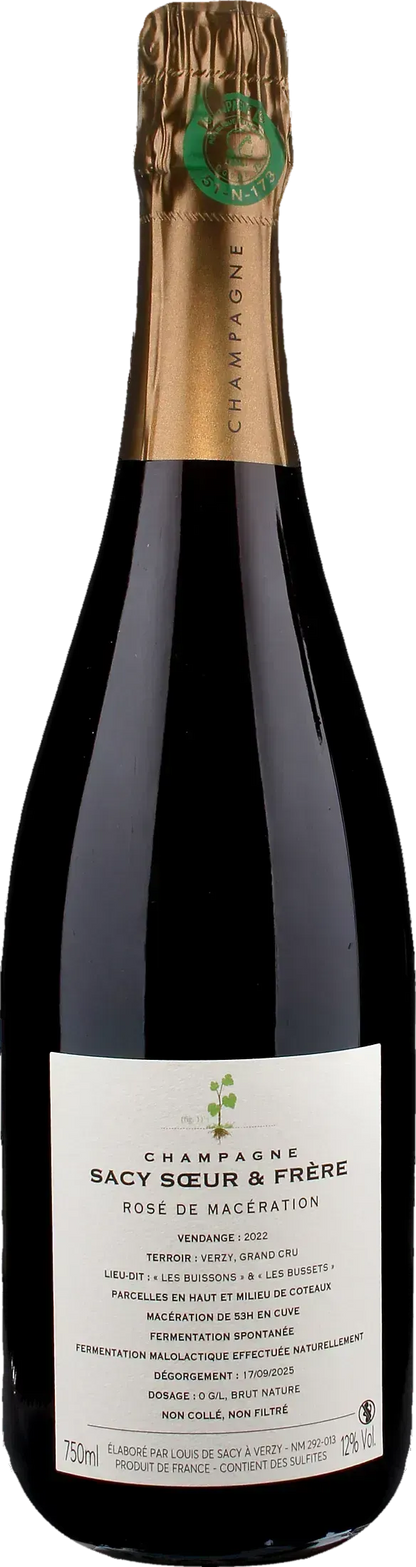 Sacy Soeur et Frere Champagne Rosè de Maceration Grand Cru Brut Nature 2022