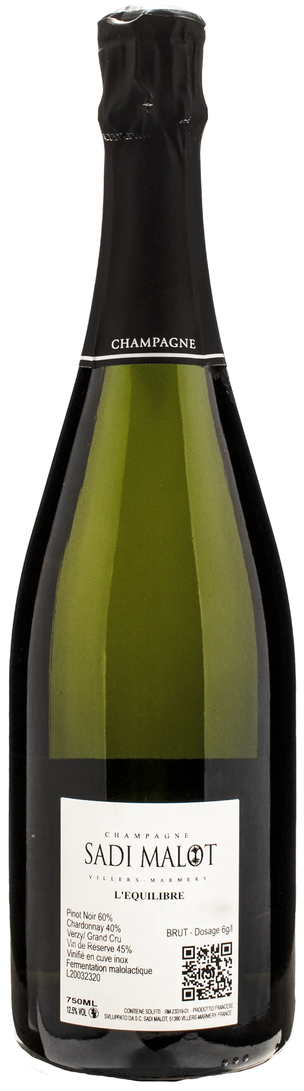 Sadi Malot Champagne L'Equilibre Brut Grand Cru