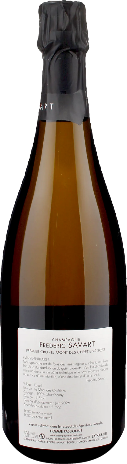 Savart Champagne Ecueil 1er Cru Le Mont des Chretiens Extra Brut 2022