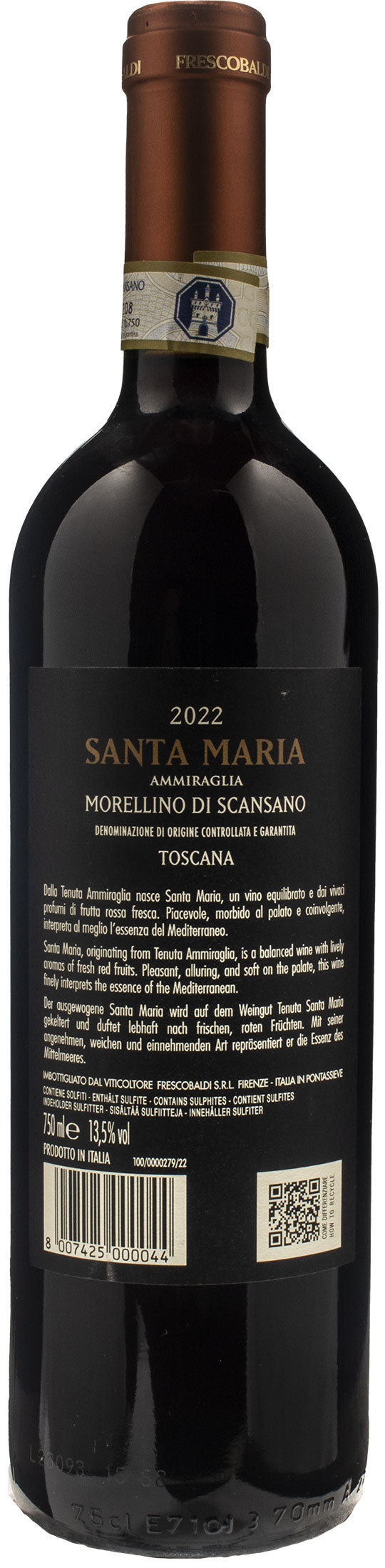 Tenuta Ammiraglia Morellino di Scansano Santa Maria 2022