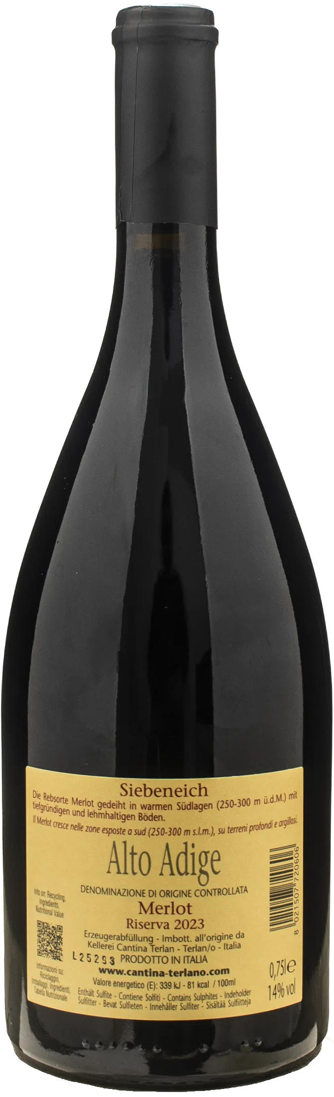 Terlano Merlot Siebeneich Riserva 2023