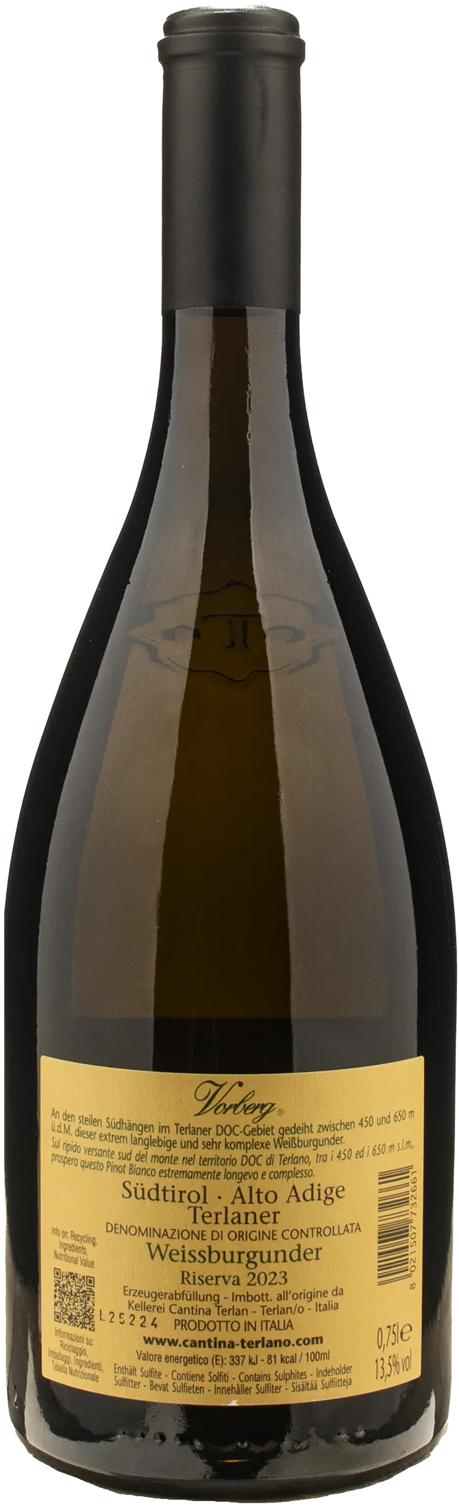 Terlano Pinot Bianco Vorberg Riserva 2023