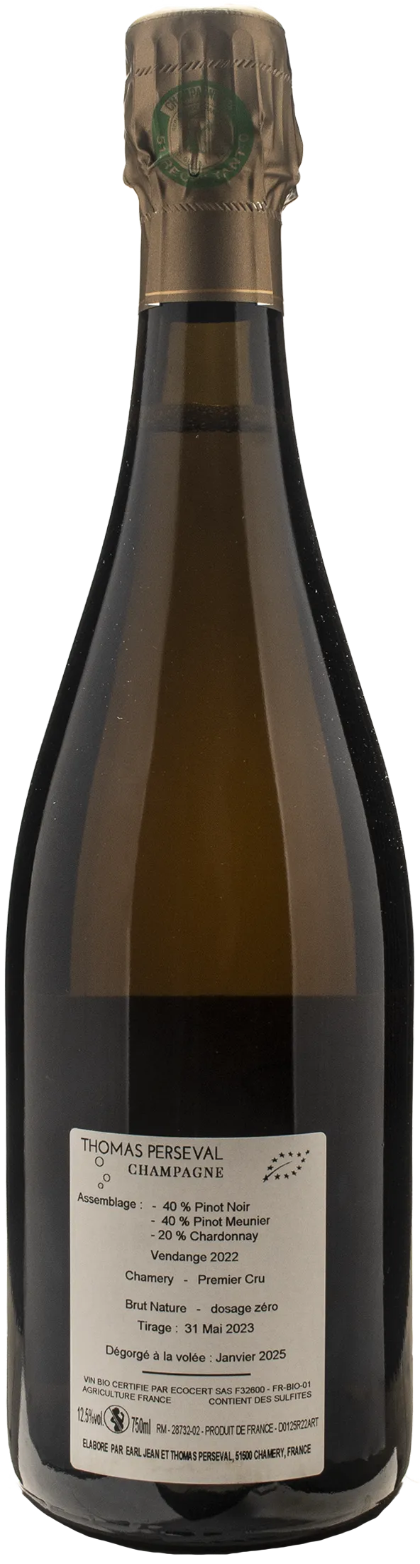 Thomas Perseval Champagne 1er Cru L’art Terre Brut Nature 2022