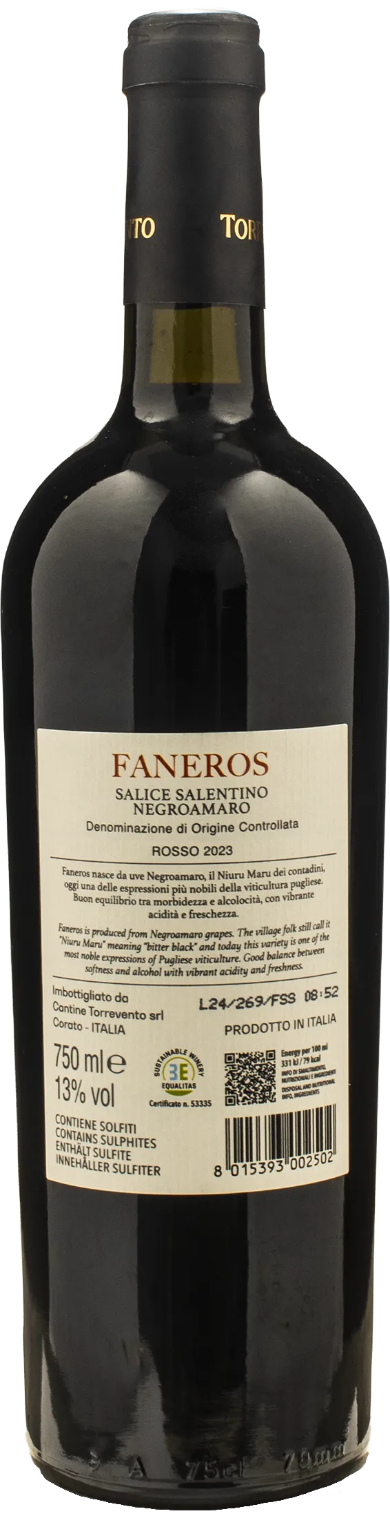 Torrevento Salice Salentino Negroamaro Faneros 2023