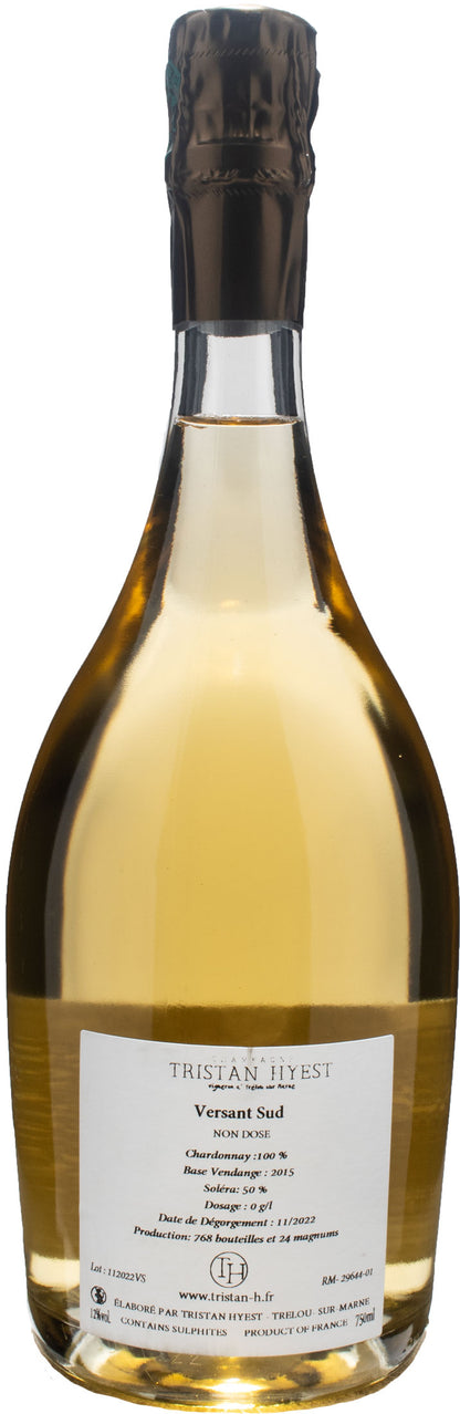 Tristan Hyest Champagne Les vignes du Versant Sud Blanc De Blancs Nature Solera