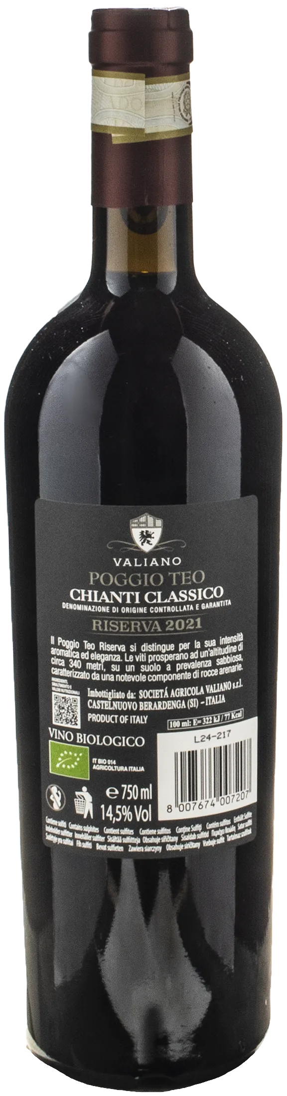 Valiano Chianti Classico Riserva Poggio Teo 2021
