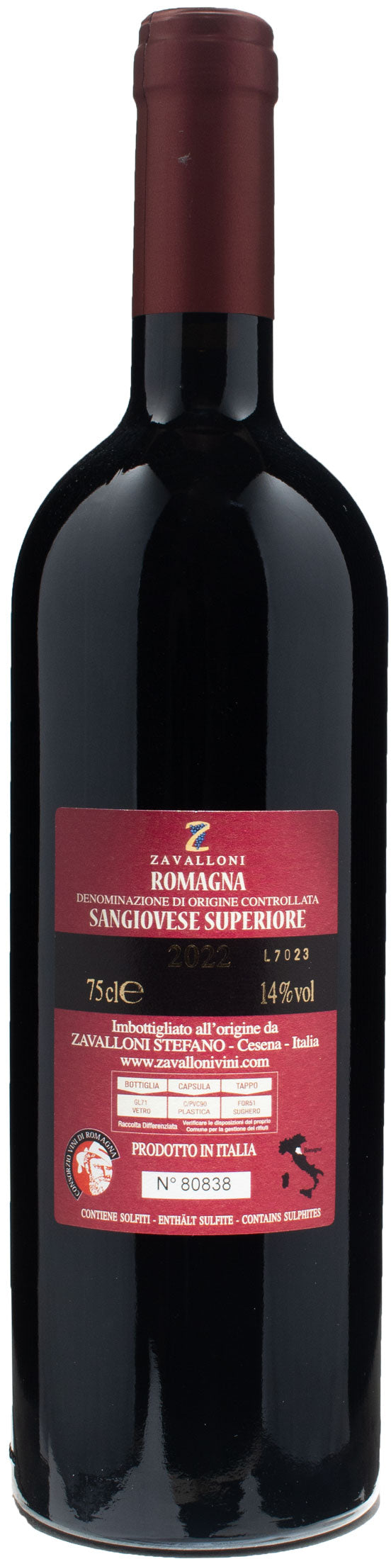 Zavalloni Romagna Sangiovese Superiore 2022